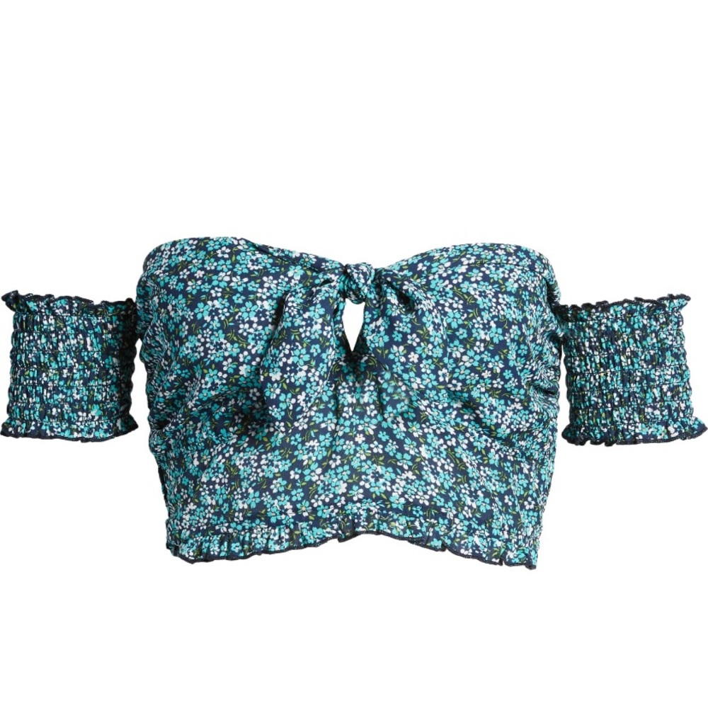 Row A Off the Shoulder Smocked Crop Top